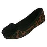Brown Cheetah Print Ballet Flats With Rosette