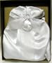 Beverly Clark Organza Bow Purse White Money Envelope Bag Satin Rose Small 35e