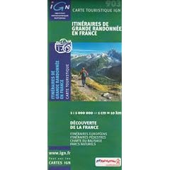 Carte IGN, num�ro 903 : Itin�raires de grande randonn�e en France