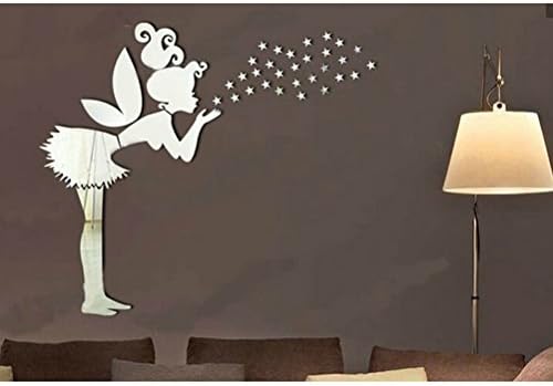 BALILI Modern Art Style Free Design Angle and Stars DIY 3D Mirror Wall Decal Stickers