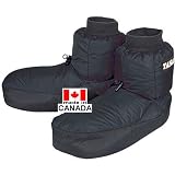 TAIGA Men's & Women's Goosedown Down Booties Foot Warmers, Black, MADE IN CANADA