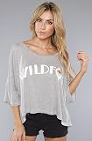 41RDwT 7NfL. SL160  Wildfox The Wildfox Native Wide Tee in Heather Gray,T shirts for Women