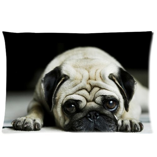 Personalized Pug Dog Pillowcase Standard Size 20x30 (one side) Soft Pillow Cover Case GPGP-067
