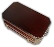 Corinthian Reed & Barton Jewelry Box Mahogany Wood and Dior Red Interior