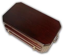 Corinthian Reed & Barton Jewelry Box Mahogany Wood and Dior Red Interior