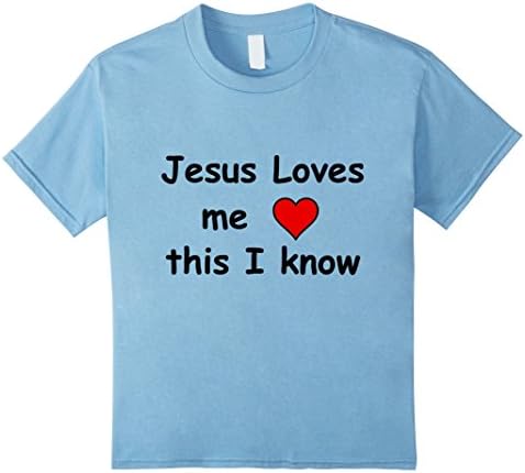 Kids Jesus Loves me this I know Shirt Christian Religious 6 Baby Blue