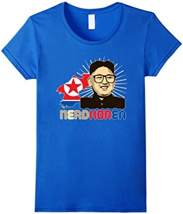 Women's Funny Nerd North Korea Kim Jong Un t-shirt Gift Men Women Large Royal Blue