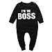 Baby Boys Girls Autumn Winter Long Sleeve I'm The Boss Cotton Romper