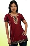 Smart Looking Flower Emb Ladies Designer Tops Tunics Dresses Kurta Kurti Blouse