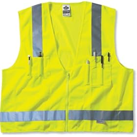 Glowear 8250Z Class 2 Surveyors Vest, Lime, L XL by Ergodyne