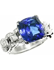 18K White Gold Tanzanite and Diamond Ring -- LIFETIME WARRANTY
