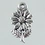 Tiny Daisy Flower Charm in Sterling Silver, #2620