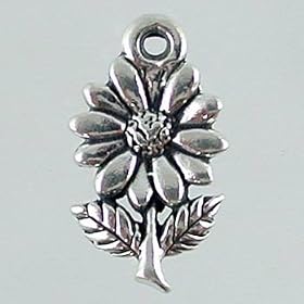 Tiny Sterling Silver Daisy Flower Charm, #2620