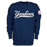 New York Yankees Crewneck Tackle Twill Fleece by Majestic Athletic