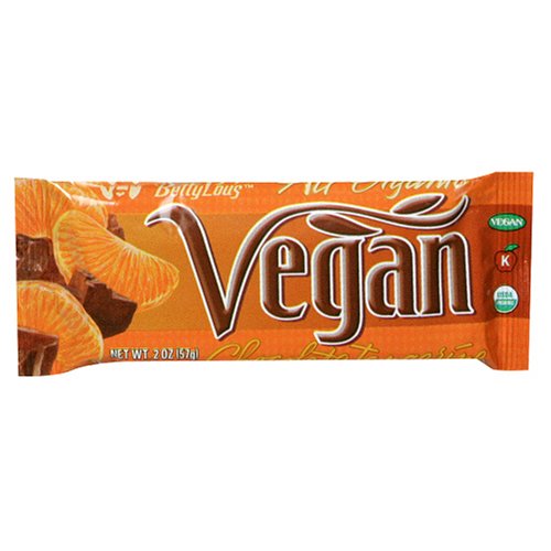 Betty Lou's Organic Vegan Bar, Chocolate Tangerine, 2-Ounce Bars (Pack of 12)