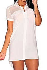 Short Sleeves Spring Summer Winter Checkered Print Polyester/Spandex  Shirt  Dress