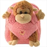 Kids Pink Backpack With Monkey Stuffie -Affordable Gift for your Little One! Item #DKKI-8295P