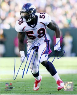 Von Miller Autographed Denver Broncos 8x10 White Jersey Photo