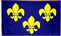 France Fleur de Lis "Blue" Flag - 3 foot by 5 foot Polyester (NEW)