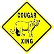 COUGAR CROSSING sign * street animal zoo cat