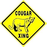COUGAR CROSSING sign * street animal zoo cat