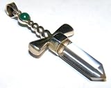Gemstone Sword Pendant - Garnet and Quartz