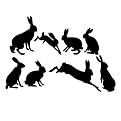 Rabbit Silhouette Wall Decal Set