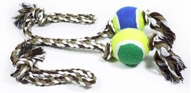 Interactive Knotted Rope &amp; Tennis Ball Chew Dog Toy,1 Pcs.