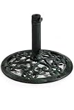 Scroll Round Umbrella Stand 26-36 Lbs Verdigris