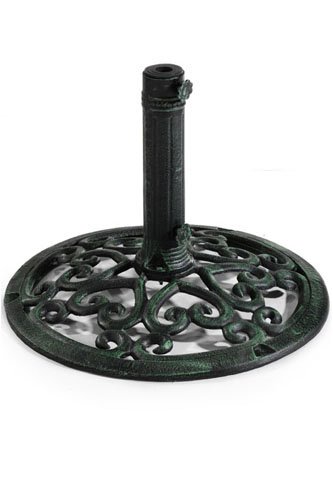 Scroll Round Umbrella Stand 26-36 Lbs Verdigris