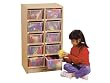 Jonti-Craft 06110JC 10 Tray Mobile Storage Unit with Clear Trays