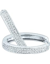 0.25CTW ROUND DIAMOND LADIES FASHION HOOPS EARRINGS