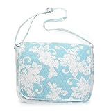 Olive n Figs Quilted Messenger Bag - Floral Blue