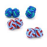 Blue green, blue red Italy designer knot cufflinks with Gift Box discount gift Y&G Ten pair of Silk Cufflinks C7204