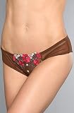 Biatta Intimates The Belicia Embroidered Hipster in Espresso,Intimates for Women