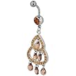 Belly Button Rings Orange Crystal Chadangle Belly Navel Ring Body Jewelry