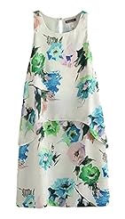 Scuba/Knit Sleeveless Tank Floral Print Scoop Neck Peplum Wrap Cutout Bodycon Dress/Midi Dress 