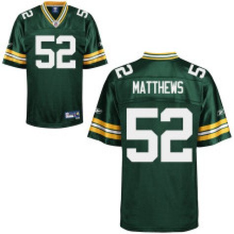 Clay Matthews Jr. Green Reebok NFL Premier Green Bay Packers Jersey - Medium