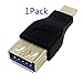 Type C Adapter, KingAcc(TM) Hi-speed USB3.1 Type C Male to USB3.0 Standard Type A Female Data Sync & Charging Adapter USB3.1 Type C USB-C Adapter for Apple New Macbook 12In, Nokia N1, and More
