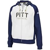 adidas Pittsburgh Panthers Ladies White Two-Tone Fleece Full Zip Hoody Sweatshirt