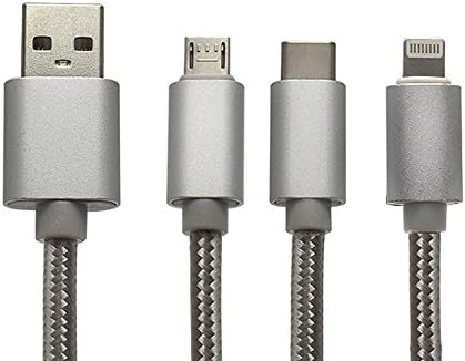 Fasthorse USB Cable, 3 in 1 Multifunctional Universal USB Charger Cable for iPhone,Android,Nexus 5X 6P (Gray)