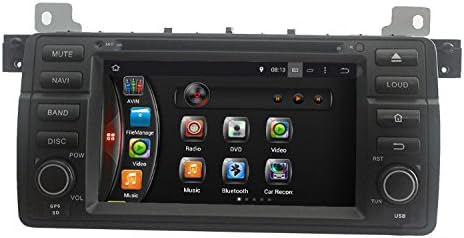 lsqSTAR Android 4.4.4 Quad Core 16GB 1024*600 Single Din in Dash Sat Nav Car Stereo DVD Player Navigation with 7 Inch Capacitive Screen for BMW E46 (1998-2005)/M3(1998-2005) Support Mirror Link/Rear Camera Input/Bluetooht/3G/WIFI/OBD2/DVR/USB/SD/Steering Wheel Control
