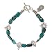 Turquoise Beaded Bracelet with Sterling Silver Wildlife Beads and Owl Charm, 6 1/2" Length, #7569
