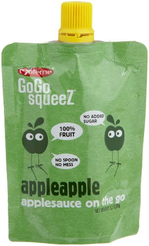 GoGo Squeez appleapple, Applesauce on the Go, 3.2-Ounce Pouches (Pack of 48)
