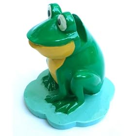 Click here to buy Frogs Themed Unique Novelty Decorative Eyeglasses Holder - Green With Yellow Chest.