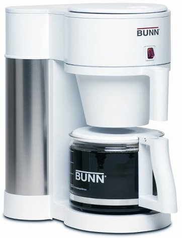 BUNN Contemporary 10-Cup Home Coffee Maker and Brewer, NHBX-W White