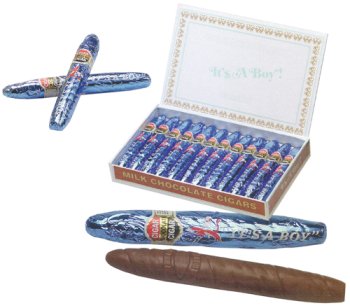 Chocolate Cigars Blue [24CT Box] by Madelaine Chocolate Novelties