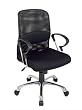 Screen Back Chair with Mesh Seat, Polished Aluminum Base and Loop Arms By Office Star Furniture With Free Shipping