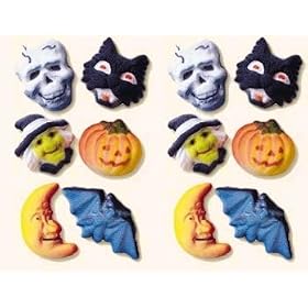 Halloween Cakes Cupcakes Cookies - #14254 Deluxe Edible Hard Sugar Decorations