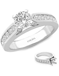 2.00 Ct. tw. Channel-Set Engagement Setting with Round Diamond